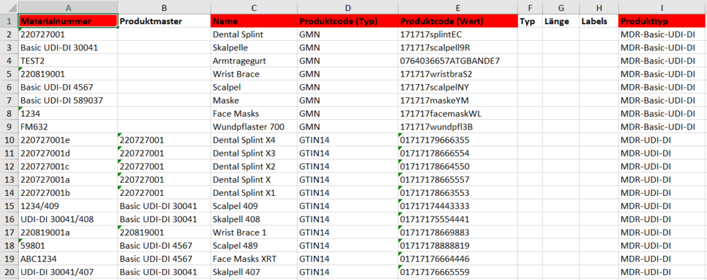 Excel UDI